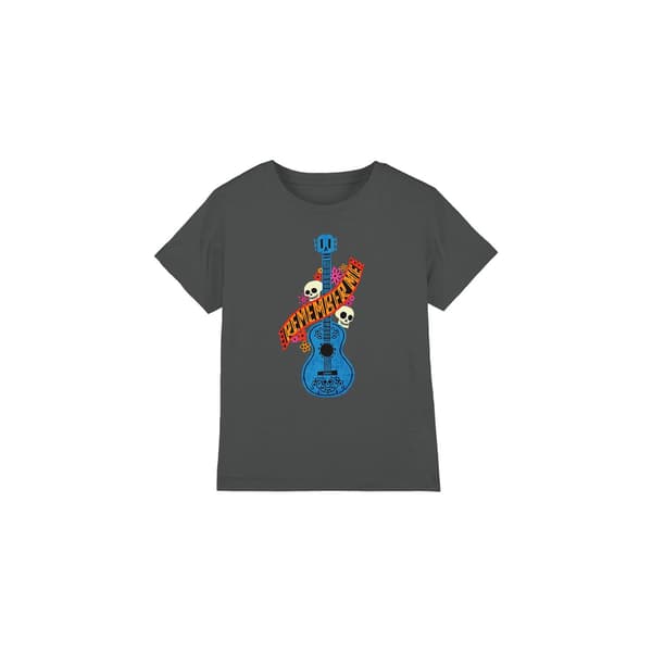Coco Barn/Barn Gitarr Med Döskallar T-Shirt 3-4 Charcoal 3-4 Years