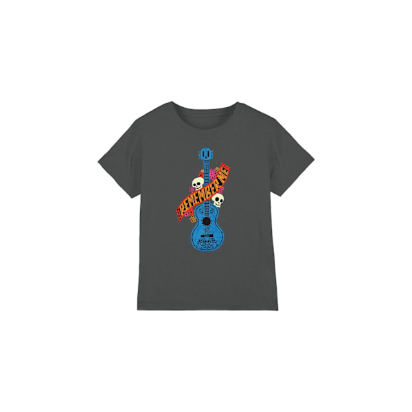 Coco Barn/Barn Gitarr Med Döskallar T-Shirt 7-8 Charcoal 7-8 Years