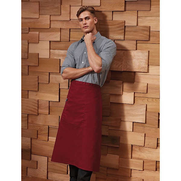 Premier Unisex Färger Bar Förkläde / Arbetskläder (Lång Kontinental Stil) Burgundy One Size