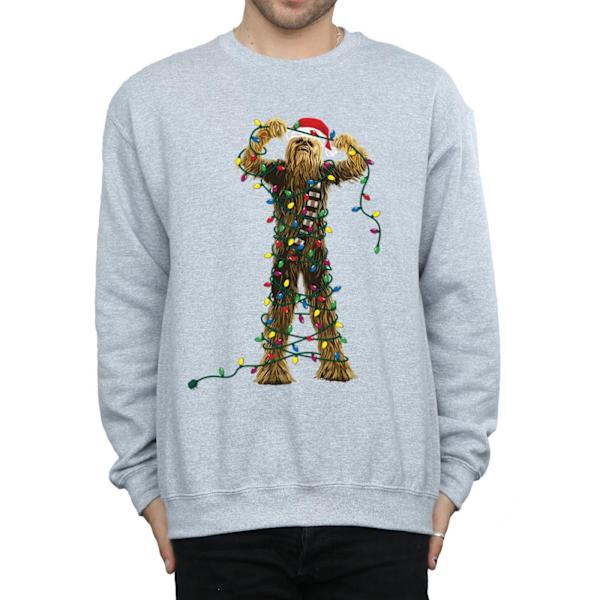 Star Wars Chewbacca Julbelysning Sweatshirt XXL Sports Grå Sports Grey XXL