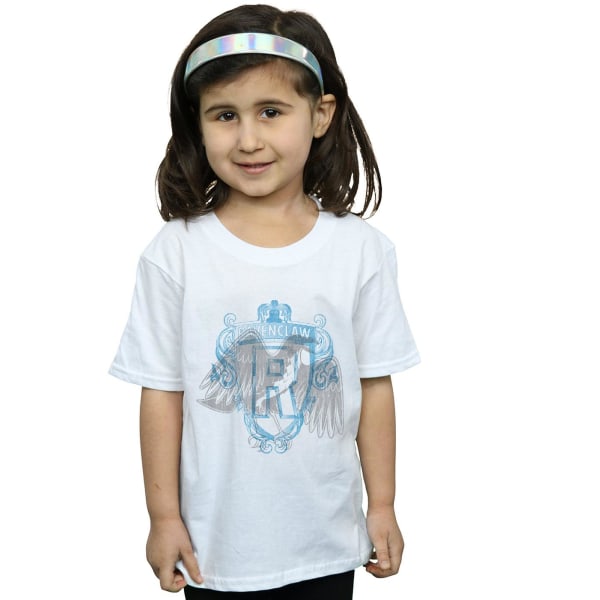 Harry Potter flickor Ravenclaw Raven Crest bomull T-shirt 7-8 år White 7-8 Years