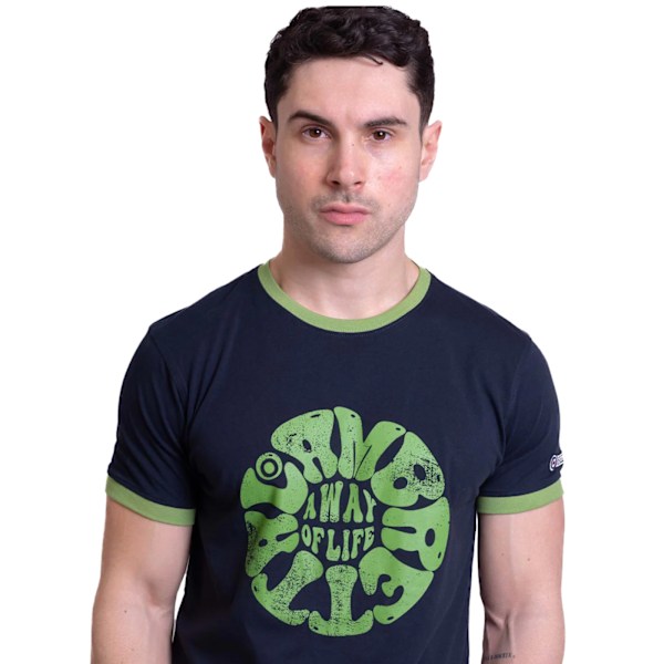 Lambretta Herr SS24 Ringer Festival T-Shirt XXL Marinblå Navy XXL