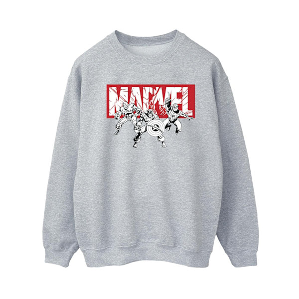 Marvel Comics Hjältegrupp Sweatshirt för Dam XL Sports Grå Sports Grey XL