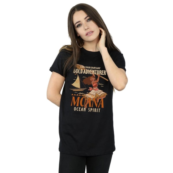 Disney Dam/Kvinnor Moana Hitta Din Egen Väg Bomull Boyfriend T-shirt Black 3XL