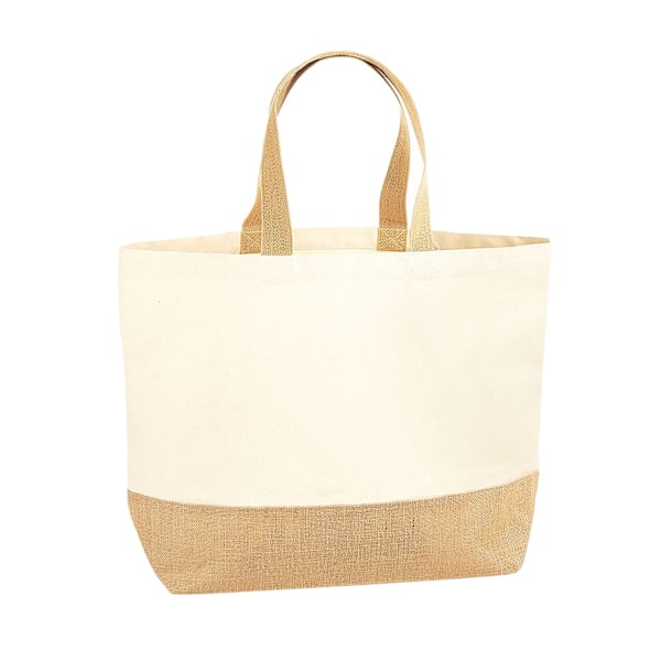 Westford Mill Jute Base Canvas Tote XL One Size Natural Natural One Size