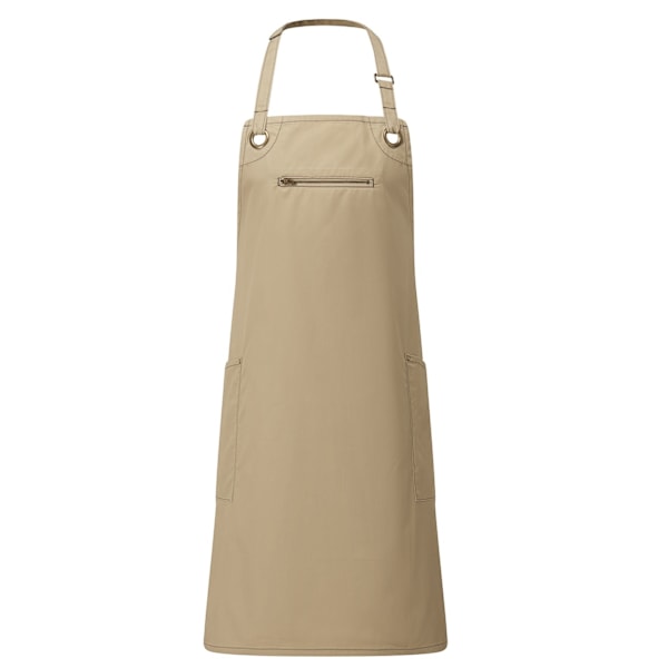 Premier Unisex Vuxen Khakifärgad Hållbar Kontrastsömnad Full Förkläde Khaki/Brown One Size