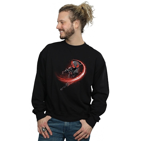 DC Comics Herr Aquaman Black Manta Flash Sweatshirt 3XL Svart Black 3XL