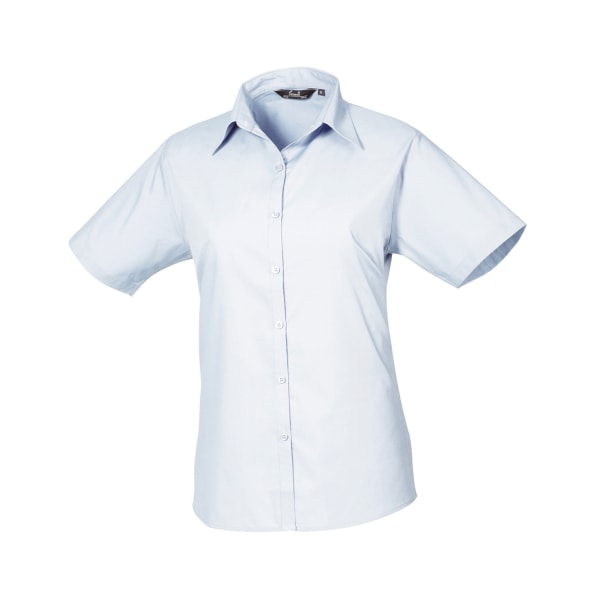 Premier Dam/Dam Poplin kortärmad blus 28 UK Light B Light Blue 28 UK