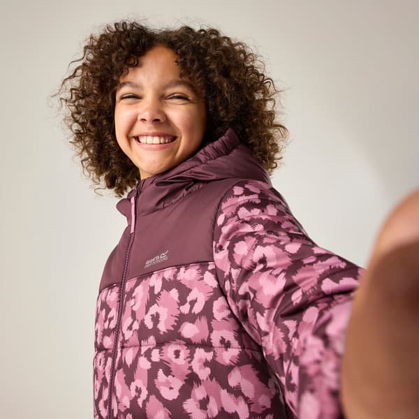 Regatta Barn/Kids Lofthouse Leopardmönstrad Vadderad Jacka 15 Fig/Violet 15-16 Years