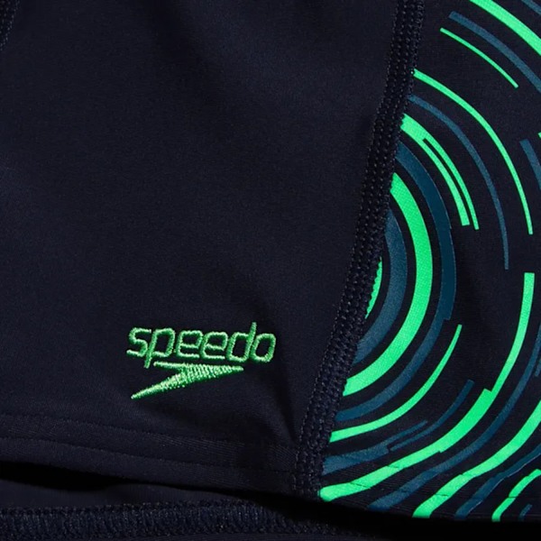Speedo Pojkar Plastisol Badshorts 15-16 År Marinblå/Grön Navy/Green 15-16 Years