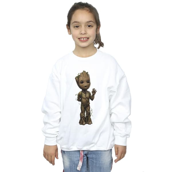 Marvel Girls I Am Groot Wave Pose Tröja 3-4 År Vit White 3-4 Years