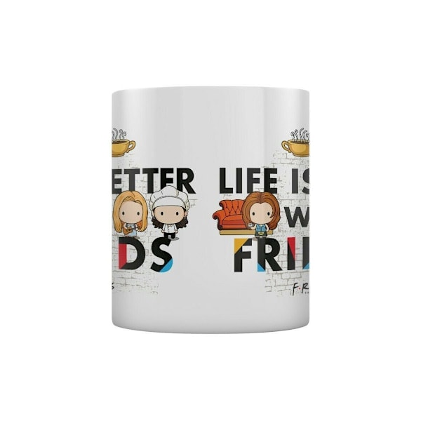 Friends Livet Är Bättre Med Vänner Chibi Mugg One Size Vit/Svart White/Black One Size