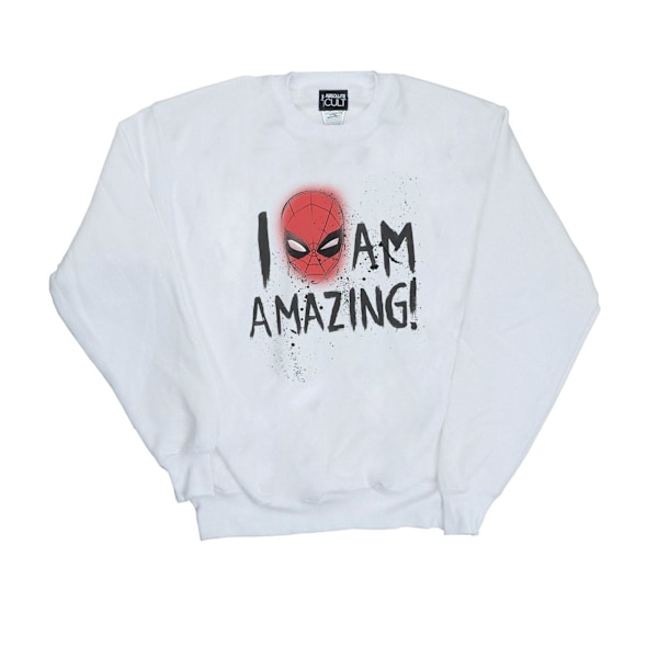 Marvel Dam/Kvinnor Spider-Man I Am Amazing Sweatshirt L Vit White L