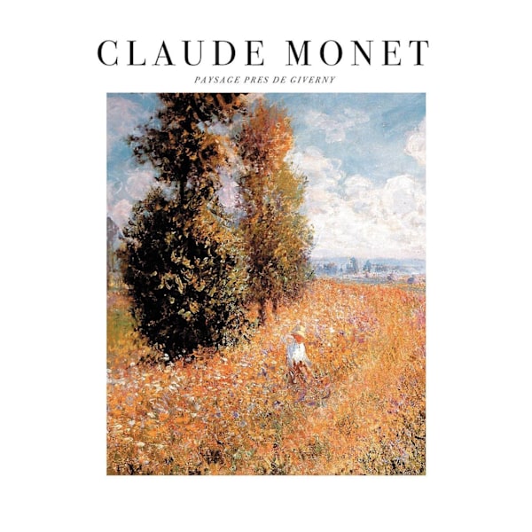 Claude Monet Paysage Pres De Giverny Tryck 40cm x 50cm Blå/Grön Blue/Green/Brown 40cm x 50cm