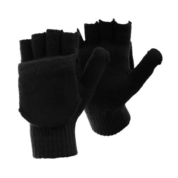 FLOSO Herr Vanliga thermal vinterskyddade fingerlösa handskar One si Black One size