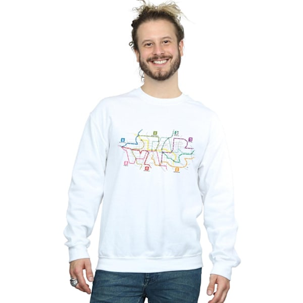 Star Wars Herr Subway Map Logo Sweatshirt M Vit White M
