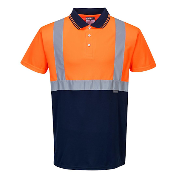 Portwest Herr Kontrast Hi-Vis Poloshirt 4XL Orange/Marinblå Orange/Navy 4XL