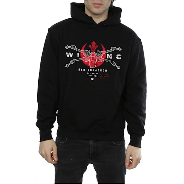 Star Wars Mens Rogue One X-Wing Red Squadron Hoodie 3XL Svart Black 3XL
