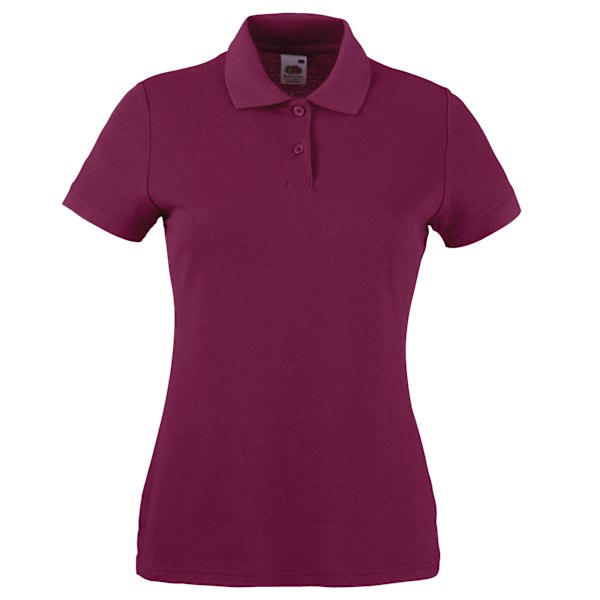 Fruit Of The Loom Dam/Damer Lady Fit Kortärmad Polotröja Burgundy XL