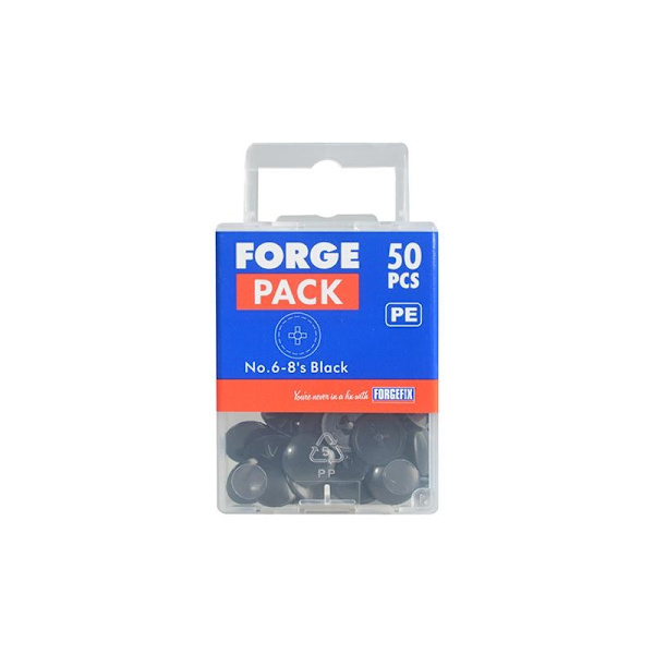Forgefix Pozi-kompatibelt täcklock svart, Forge-förpackning 50 Multi C Multi Colour Black, Forge Pack 50