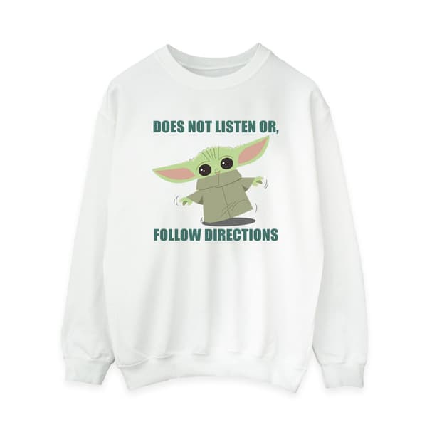 Star Wars Dam/Damer The Mandalorian Grogu Lyssnar Inte S White S