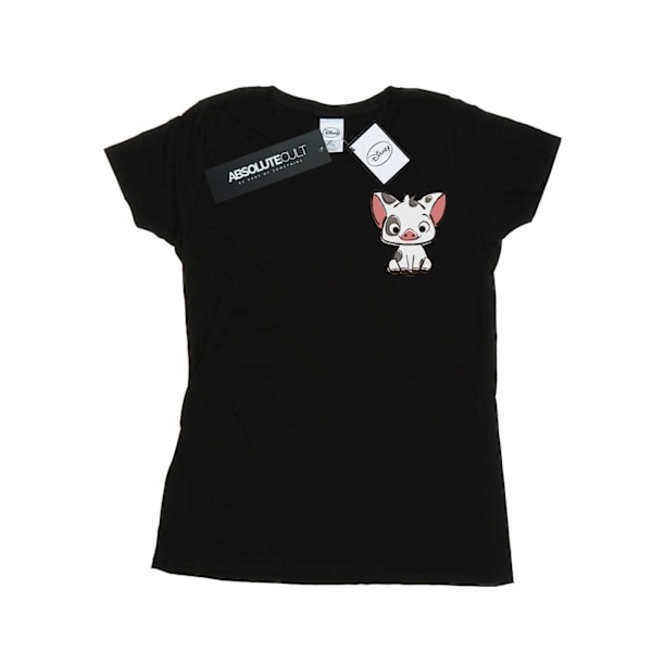 Disney Dam/Dam Moana Pua The Pig Brösttryck Bomull T-shirt Black M