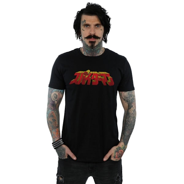 Marvel Herr Spider-Man Japansk Logotyp T-shirt 4XL Svart Black 4XL
