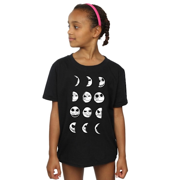 Disney Girls Nightmare Before Christmas Jack Moon Bomull T-Shirt Black 9-11 Years