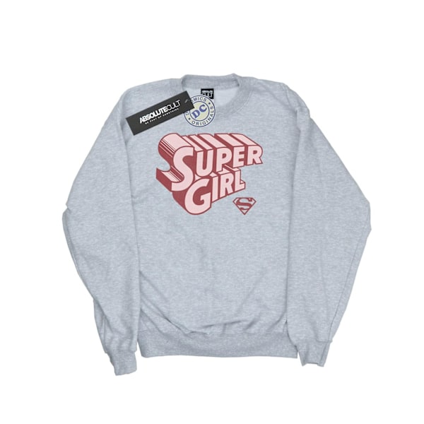 DC Comics Girls Supergirl Retro Logo Sweatshirt 12-13 år Spo Sports Grey 12-13 Years