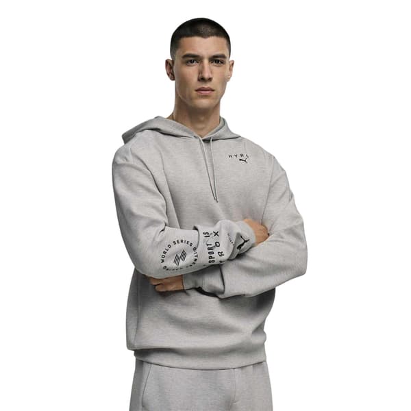 Puma Herr Hyrox Pullover Hoodie L Gråmelerad Grey Heather L