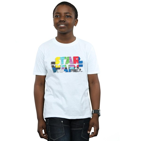 Star Wars Boys Test Card Logo T-Shirt 7-8 år Vit White 7-8 Years