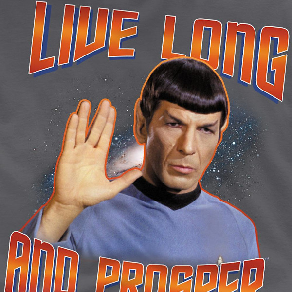 Star Trek: The Original Series Herr Live Long and Prosper Spock Charcoal L