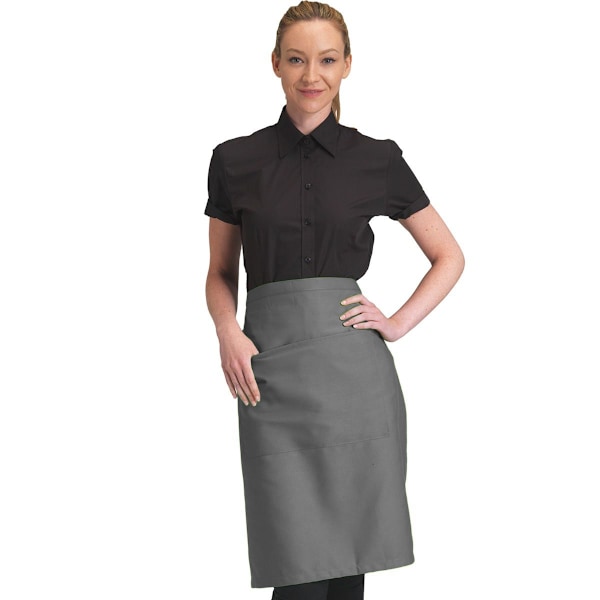 Dennys Unisex Catering Midjeförkläde med Ficka för Vuxna (2-pack) Griffin Grey One Size