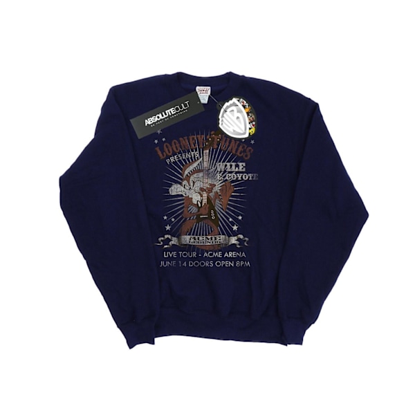 Looney Tunes Dam/Kvinnor Wile E Coyote Gitarr Sweatshirt L Na Navy Blue L