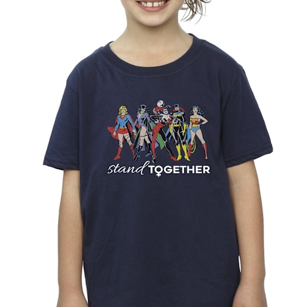 DC Comics Girls Women Of DC Stand Together Bomull T-shirt 7-8 år Navy Blue 7-8 Years