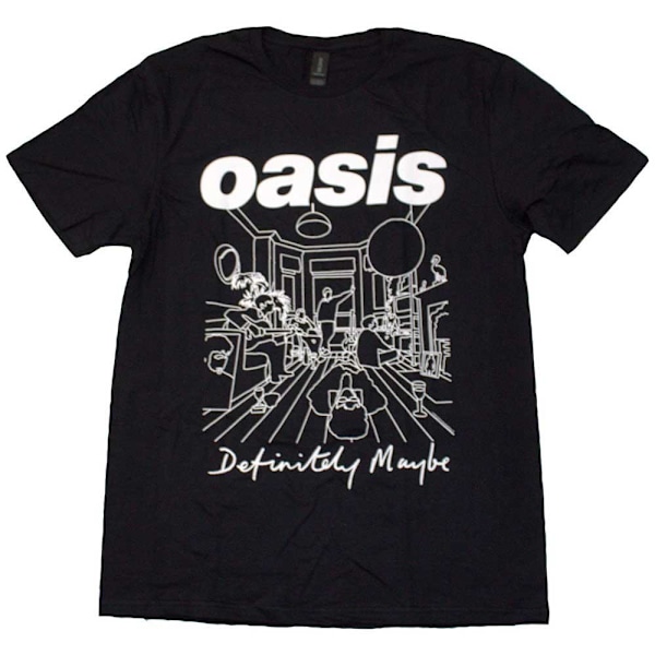 Oasis Unisex Vuxen Definitely Maybe Linjeteckning T-shirt XXL Svart Black XXL