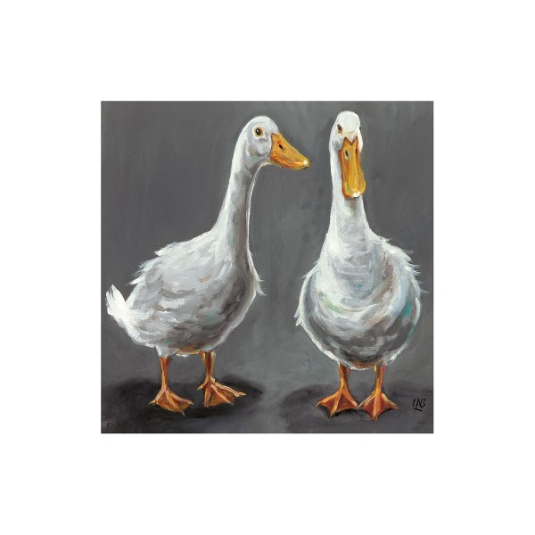 Louise Brown What´s Up Duck Print 40cm x 40cm Grå/Vit Grey/White 40cm x 40cm