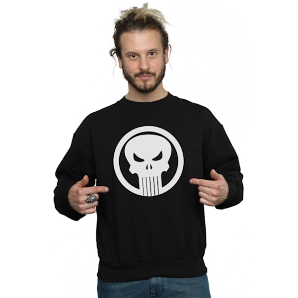 Marvel Herr The Punisher Skull Circle Sweatshirt XXL Svart Black XXL