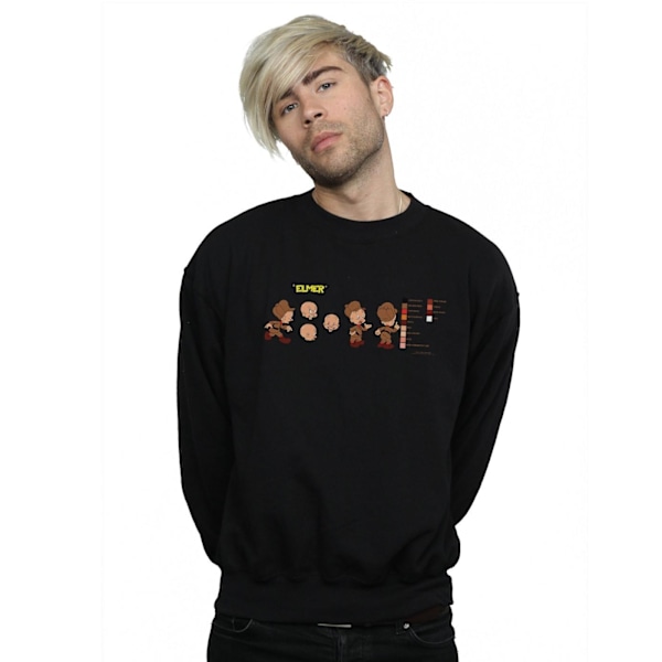 Looney Tunes Herr Elmer Fudd Färgkod Sweatshirt 4XL Svart Black 4XL