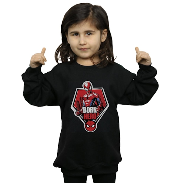 Marvel Girls Spider-Man Born Hero Sweatshirt 12-13 år Svart Black 12-13 Years