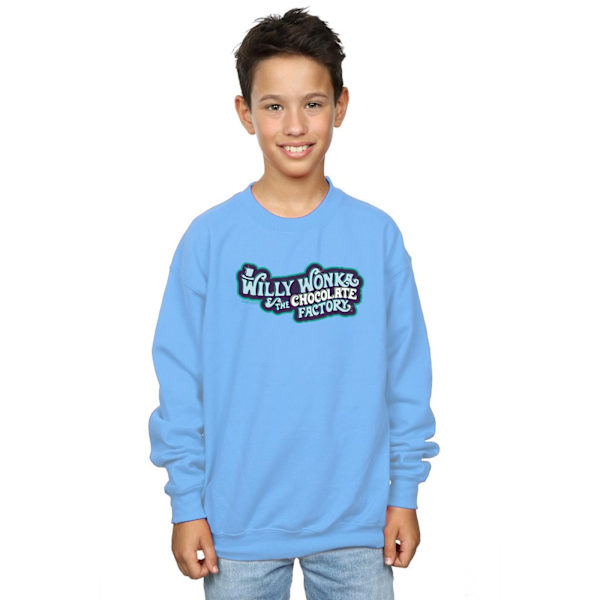Willy Wonka Boys Chocolate Factory Logo Sweatshirt 3-4 år Ba Baby Blue 3-4 Years