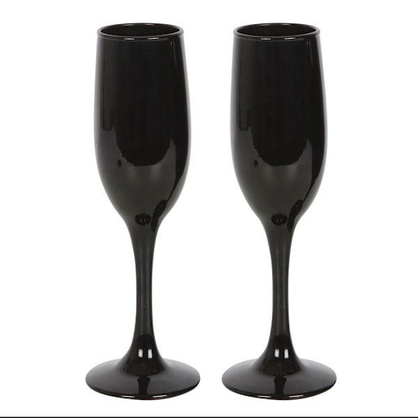 Something Different Till Death Do Us Party Champagne Flute Set Black/Gold/White One Size