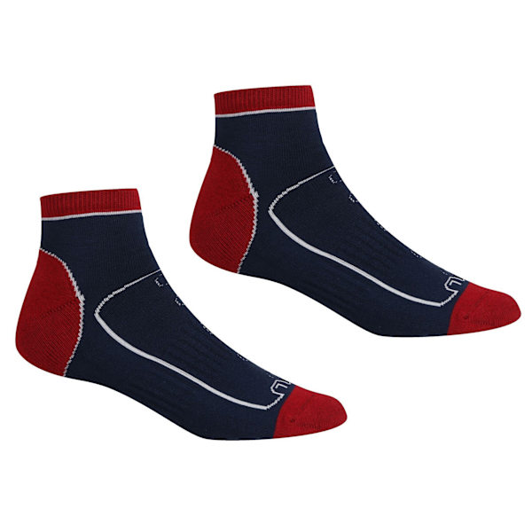 Regatta Mens Samaris Trail Ankle Socks (2-pack) 6 UK-8 UK Marinblå/Mörkröd Navy/Dark Red 6 UK-8 UK