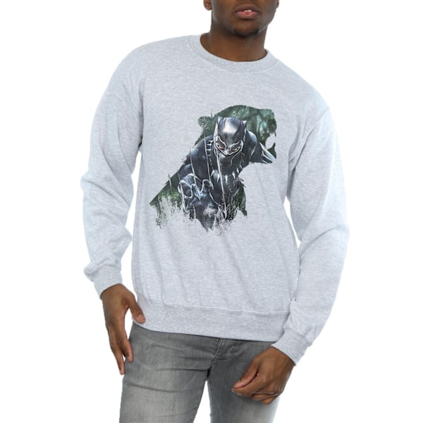 Marvel Herr Svart Panther Wild Silhouette Sweatshirt M Sports G Sports Grey M