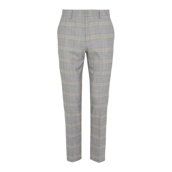 Burton Mens Rutig Slim Suit Byxa 36S Grå Grey 36S