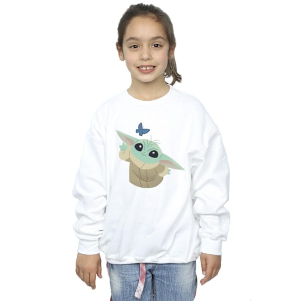 Star Wars Girls The Mandalorian Butterfly Catching Sweatshirt 1 White 12-13 Years