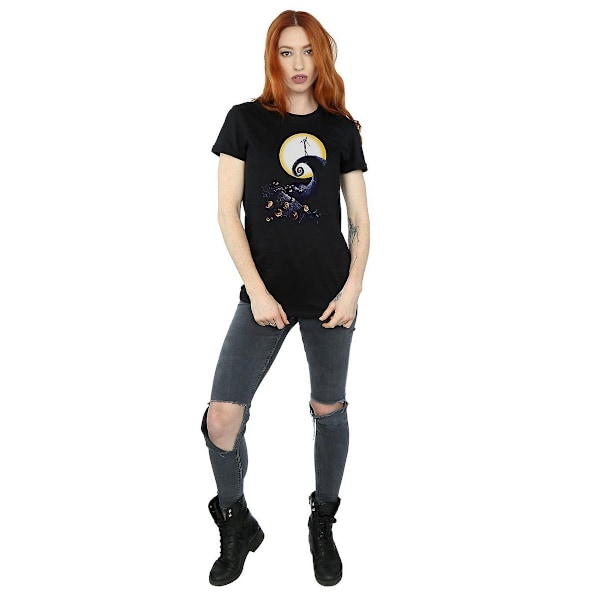Nightmare Before Christmas Dam/Damer Kyrkogård Bomull Pojkvän T-shirt Black M