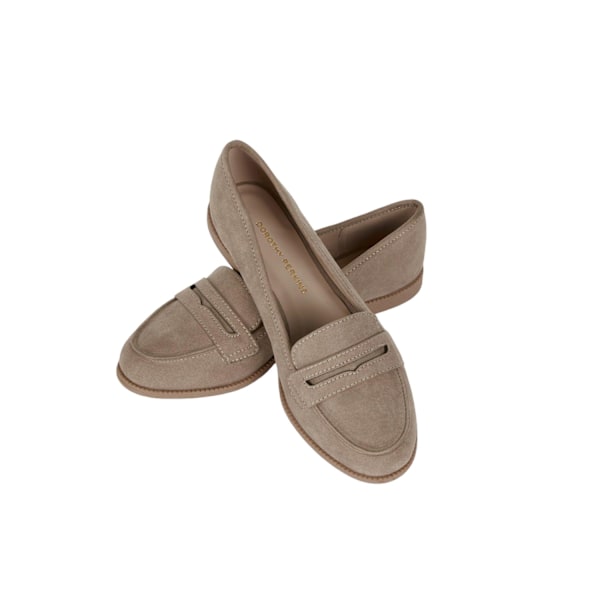Dorothy Perkins Dam/Damer Lara Penny Strap Loafers 6 UK Taupe Taupe 6 UK
