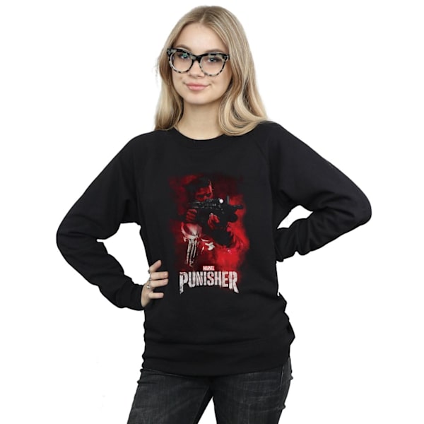 Marvel Dam/Damer The Punisher TV-serie Röd Rök Sweatshirt Black XL