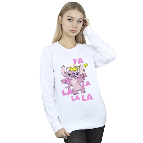 Disney Dam/Kvinnor Lilo & Stitch Angel Fa La La Sweatshirt S White S